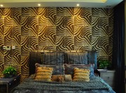 流金岁月欧式100平米三居室卧室背景墙装修效果图