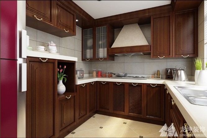 摩登精致欧式风格140平米三居室厨房橱柜装修效果图