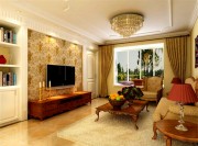 温馨尊贵欧式100平米三居室客厅电视背景墙装修效果图