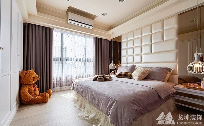 清新浪漫欧式风格100平米三居室卧室背景墙装修效果图