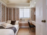 清新浪漫欧式风格100平米三居室书房背景墙装修效果图