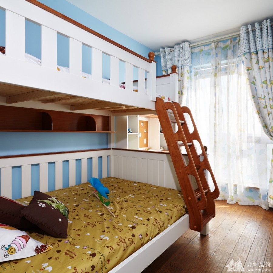 北欧混搭休闲120平米三居室儿童房背景墙装修效果图