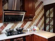 美式庄重精致120平米三居室厨房橱柜装修效果图
