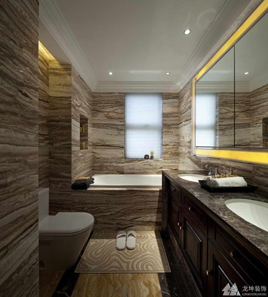 欧式精致亮丽200平米别墅卫生间浴室柜装修效果图