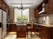 欧式大气华丽300平米别墅厨房橱柜装修效果图