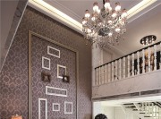 柔和奢华欧式风格300平米别墅客厅吊顶装修效果图