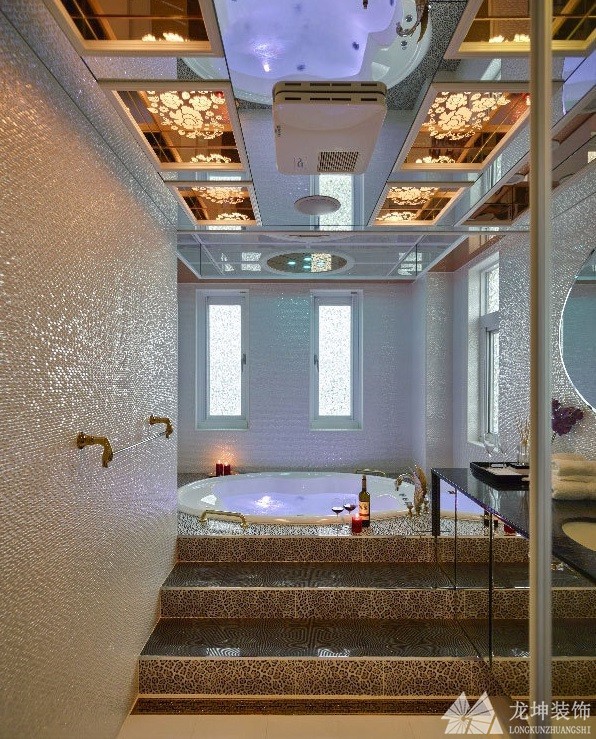 大气宏伟欧式风格320平米别墅卫生间浴室柜装修效果图