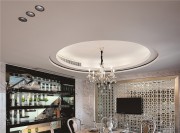 柔和奢华欧式风格300平米别墅餐厅吊顶装修效果图