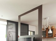 原木色中式风格70平米一居室客厅电视背景墙装修效果图
