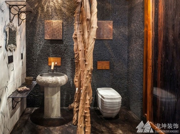 复古精致欧式风格220平米别墅卫生间浴室柜装修效果图