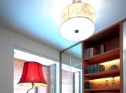 雅致荷韵中式风格90平米二居室书房吊顶装修效果图