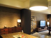 时尚简明中式风格90平米二居室客厅装修效果图