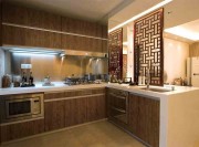 时尚现代中式风格90平米二居室厨房橱柜装修效果图