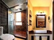 质朴混搭中式风格90平米二居室卫生间浴室柜装修效果图