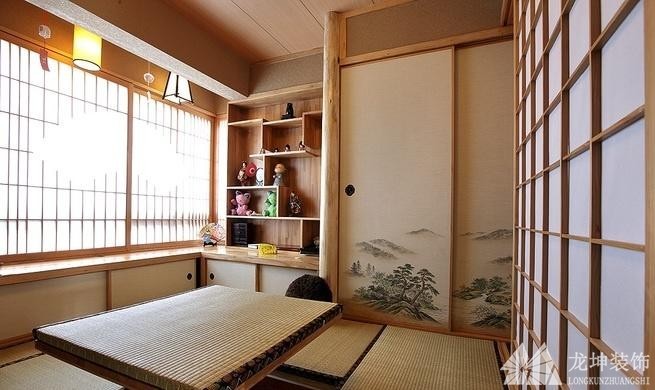 质朴混搭中式风格90平米二居室卧室榻榻米装修效果图