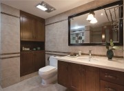 中式古典混搭100平米二居室卫生间浴室柜装修效果图