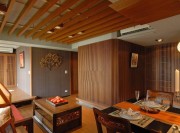 中式禅文化80平米二居室客厅吊顶装修效果图