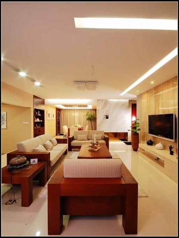 中式温润造型120平米三居室装修效果图