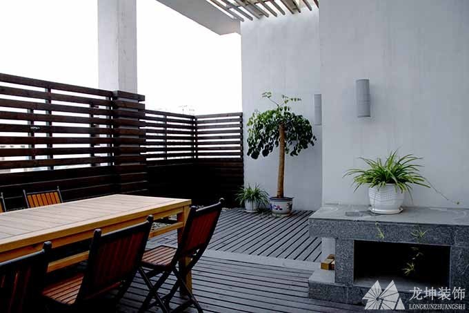 新颖雅致中式风格90平米二居室阳台装修效果图
