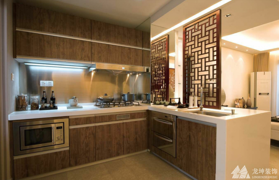 古典韵味中式风格100平米二居室厨房橱柜装修效果图