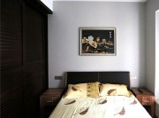 中式复古情结30平米三居室卧室背景墙装修效果图