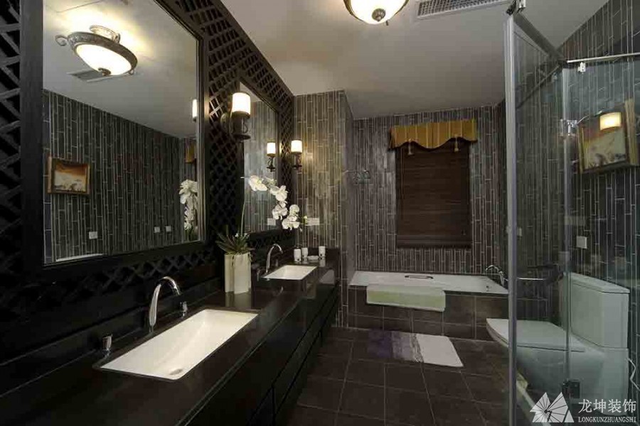 古典精致中式风格130平米四居室卫生间浴室柜装修效果图