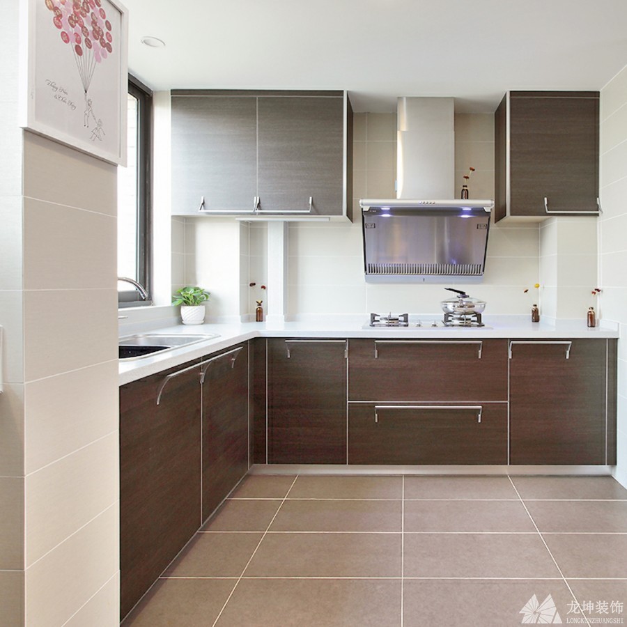 宁静淡雅中式风格100平米三居室厨房橱柜装修效果图