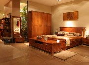 清雅复古中式风格100平米三居室卧室装修效果图