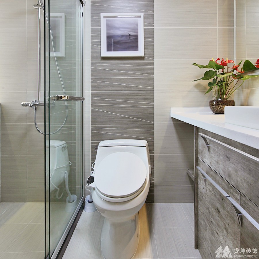 宁静淡雅中式风格100平米三居室卫生间浴室柜装修效果图