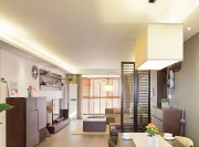 宁静淡雅中式风格100平米三居室餐厅吊顶装修效果图
