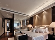 典雅华丽中式风格100平米三居室卧室背景墙装修效果图