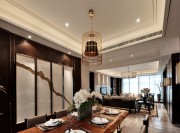 典雅华丽中式风格100平米三居室餐厅吊顶装修效果图