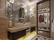 中式雅致唯美120平米三居室卫生间浴室柜装修效果图