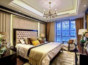 现代温馨新古典风格140平米四居室卧室吊顶装修效果图