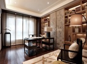 典雅华丽中式风格100平米三居室书房背景墙装修效果图