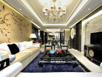 现代温馨新古典风格140平米四居室装修效果图