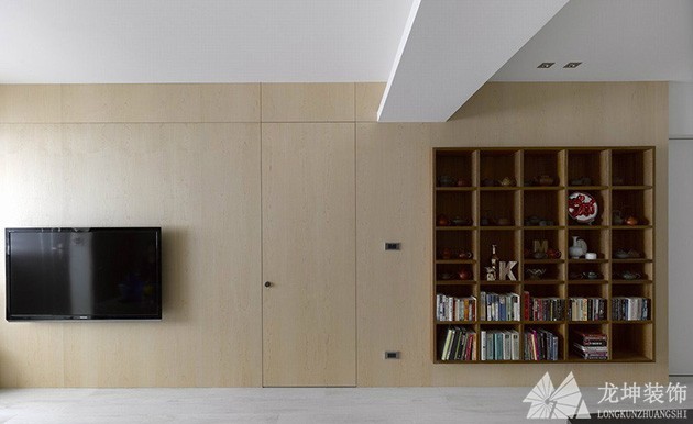 灰色现代中式100平米三居室客厅电视背景墙装修效果图