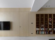 灰色现代中式100平米三居室客厅电视背景墙装修效果图