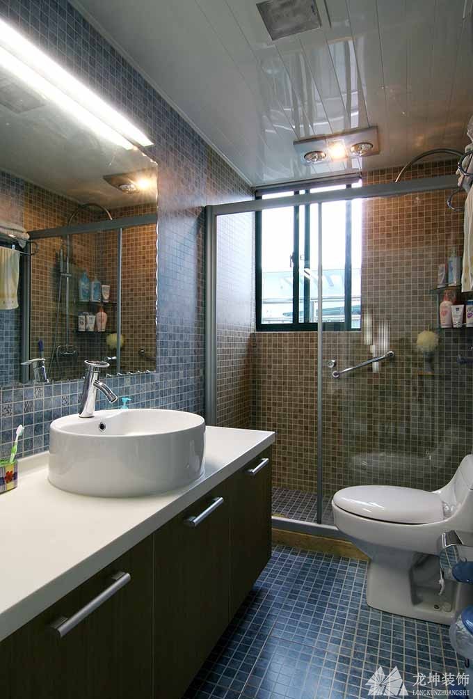 中式简约雅致100平米复式卫生间浴室柜装修效果图