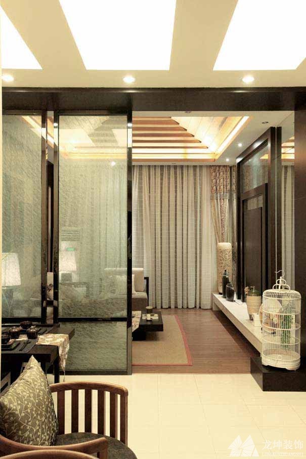 层次鲜明中式100平米复式客厅装修效果图