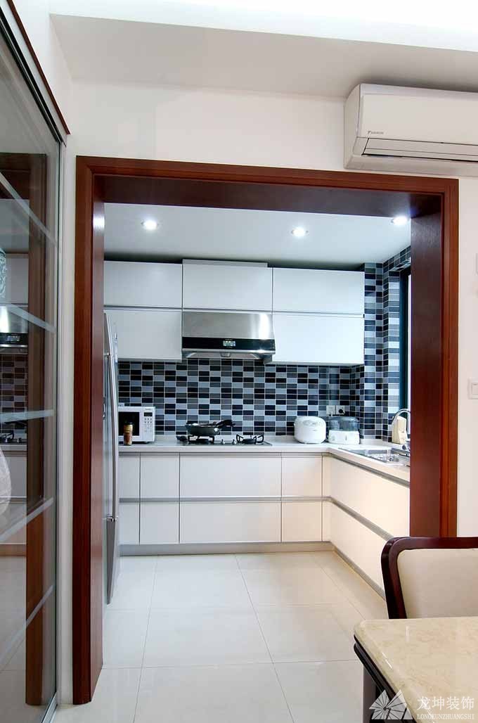 中式简约雅致100平米复式厨房橱柜装修效果图