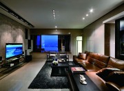 酷炫新中式风格260平米别墅客厅电视背景墙装修效果图