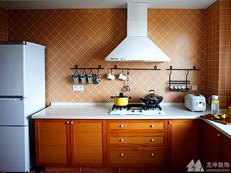 经典华美中式风格200平米别墅厨房橱柜装修效果图