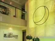 新式中国风200平米别墅餐厅背景墙装修效果图