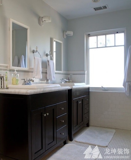 温暖清新田园风格90平米二居室卫生间浴室柜装修效果图