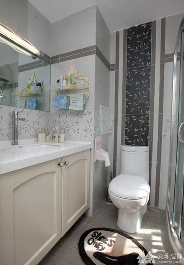 舒适浪漫田园风格90平米二居室卫生间浴室柜装修效果图