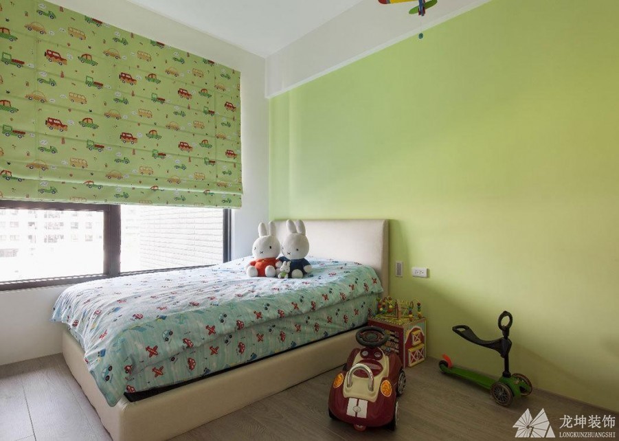 现代欧式田园风格80平米二居室儿童房背景墙装修效果图