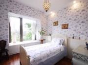 温馨欧式田园风格100平米二居室卧室背景墙装修效果图