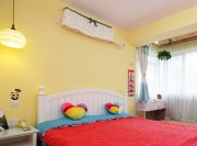 温馨舒适田园风格90平米二居室儿童房背景墙装修效果图