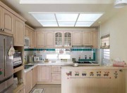 淡蓝雅致田园风格90平米二居室厨房橱柜装修效果图